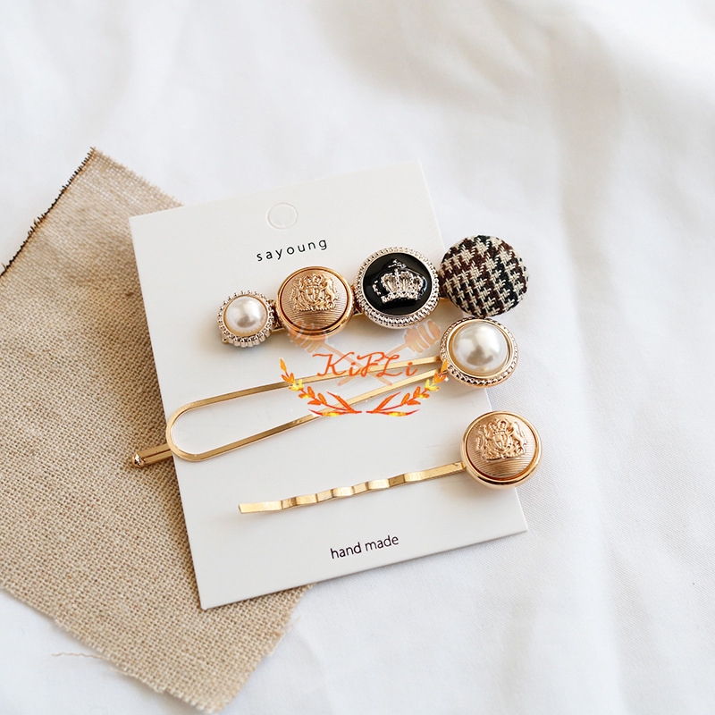 Bộ 8 Kẹp Tóc Đính Ngọc Trai Phong Cách Hàn Quốc Cho Nữ