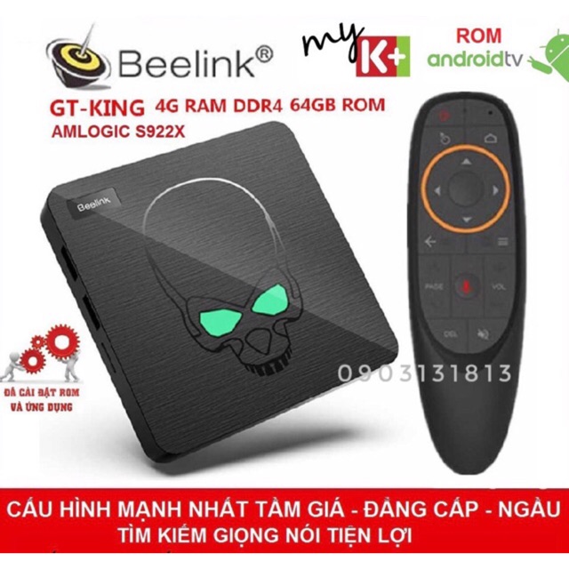 AndroidTV Box Beelink GT-King Cực Khủng Amlogic S922x, 4GB DDR4, Rom 64GB, ATV9