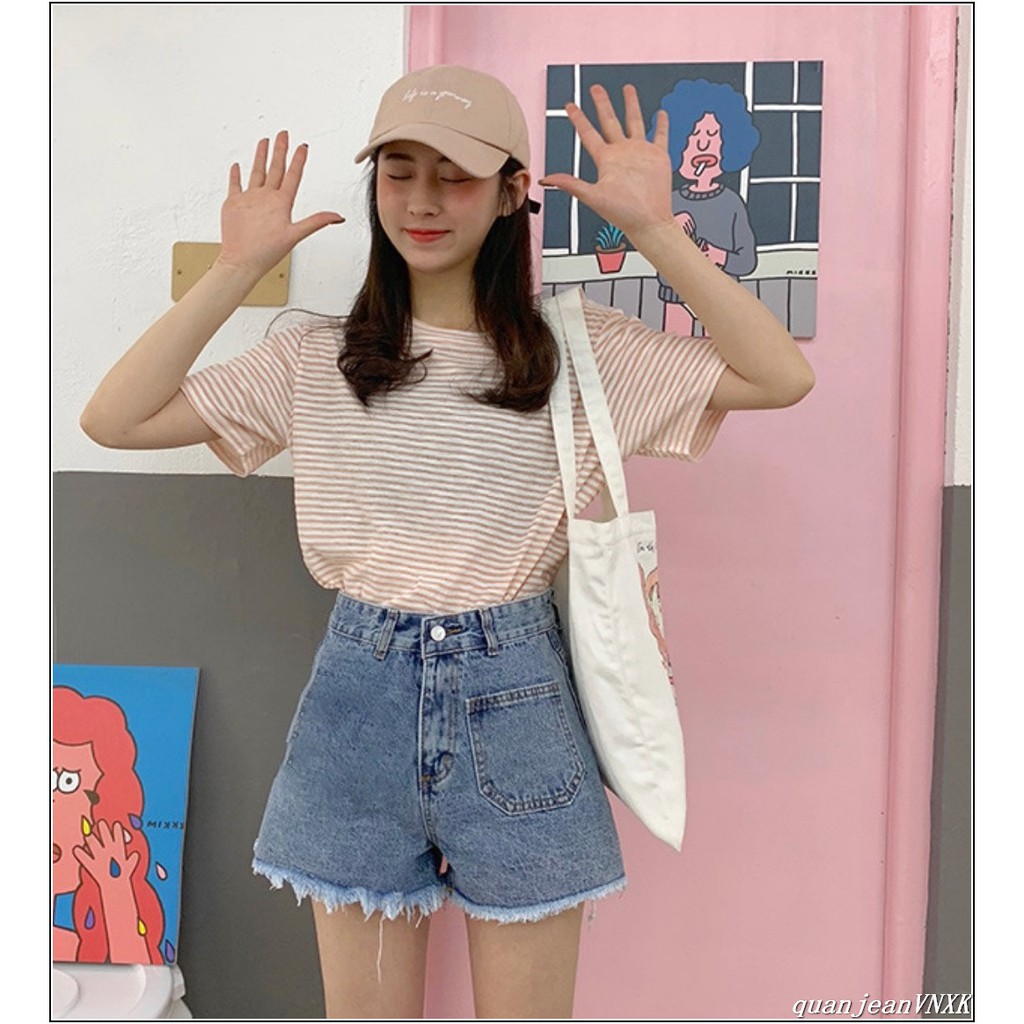 Quần short jean nữ TÚI BẦU 1 BÊN TB siêu đẹp thời trang -TB#12