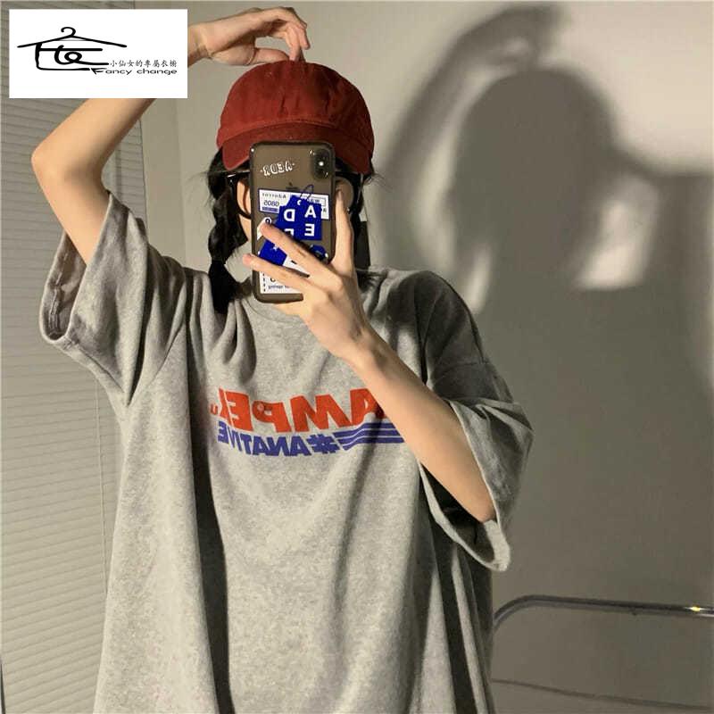 Áo Thun Cotton Tay Ngắn Dáng Rộng Phong Cách Hàn Quốc Thời Trang Mùa Hè Hàng Mới Dành Cho Bạn Nữ 2022