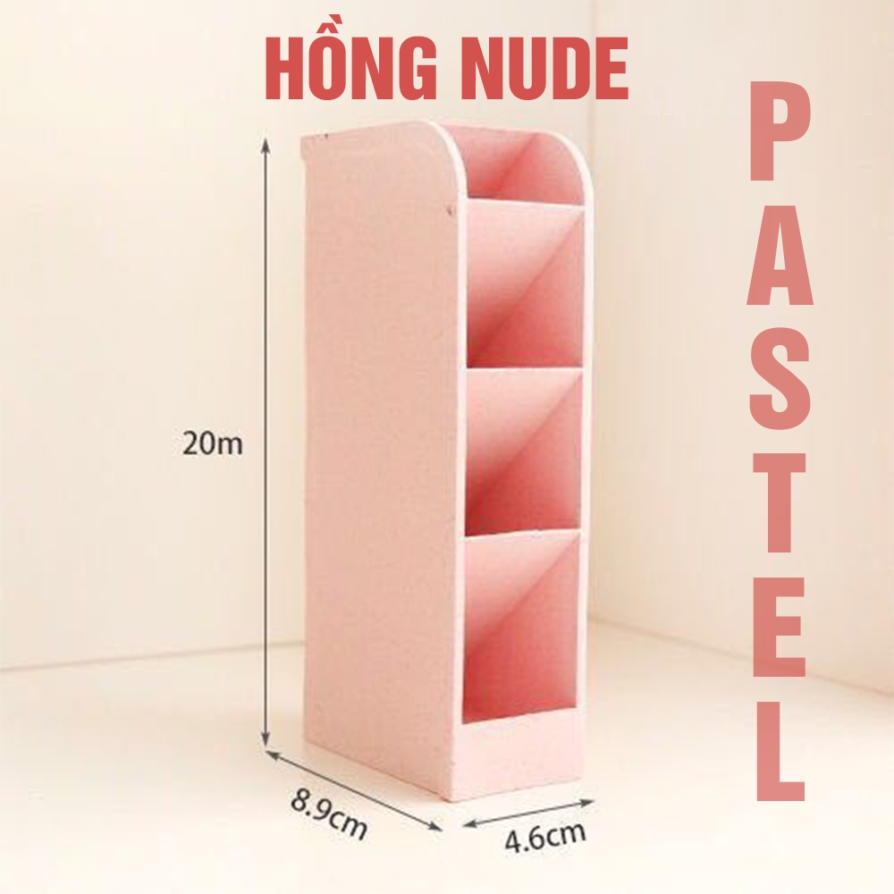 Kệ 4 Tầng Đựng Bút/ Mỹ Phẩm/ Son/ Cọ Trang Điểm Để Bàn Nhiều Ngăn, Nhiều Màu Siêu Đẹp, So Cute kích thước 20*5*9cm