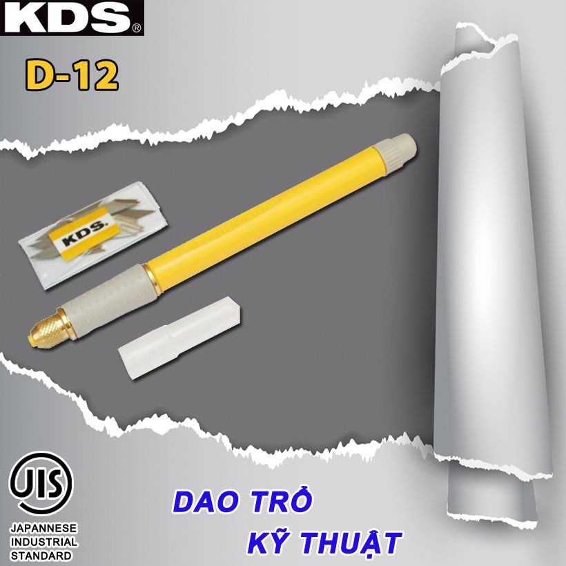 Dao trổ kỹ thuật Nhật Bản KDS D-12 tặng 16 lưỡi dao