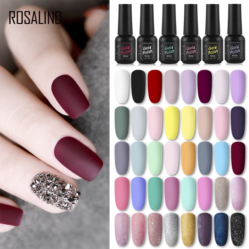 Sơn móng tay ROSALIND màu trơn 8ml chuyên dụng