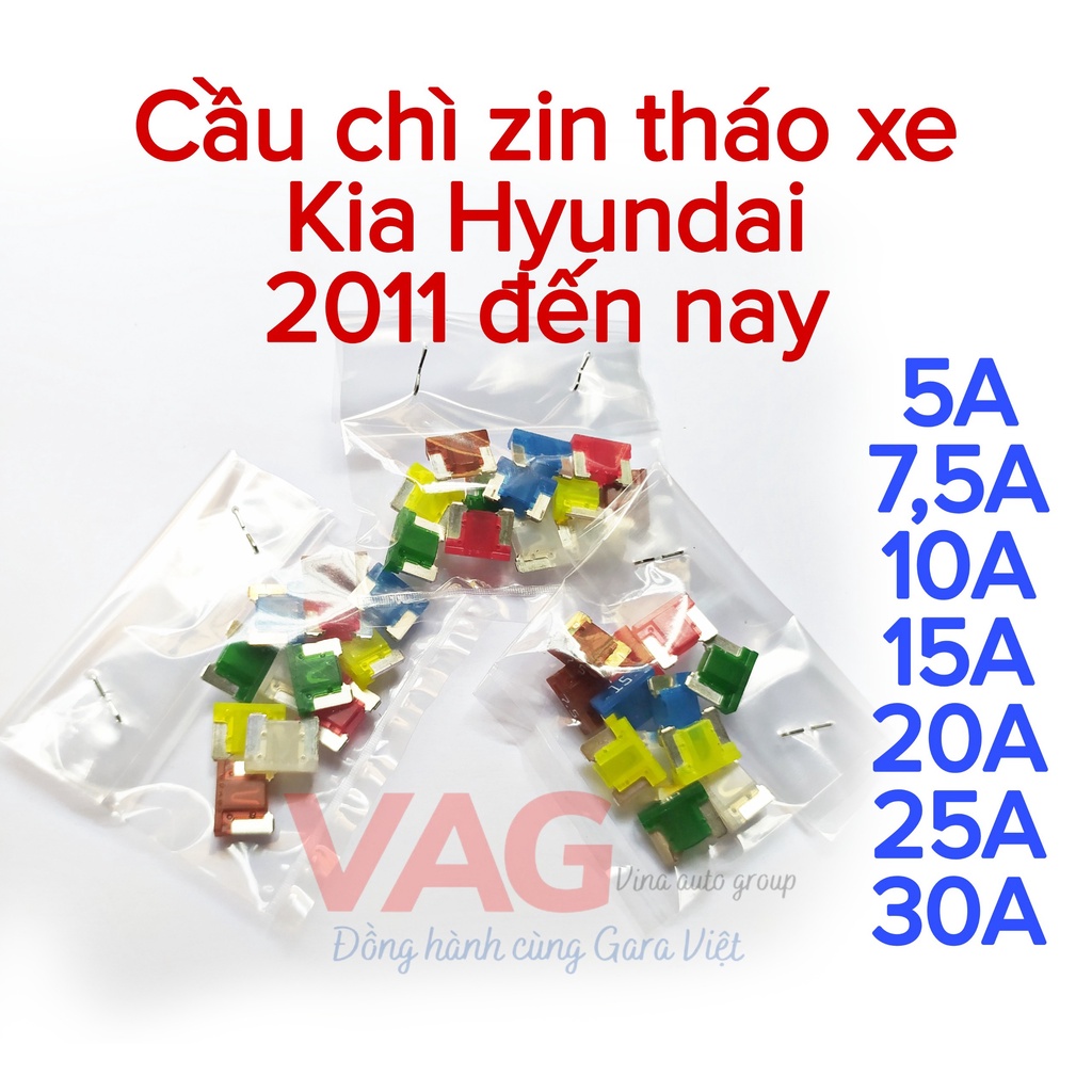 [Zin - tháo xe] Combo full cầu chì chân cụt Kia, Hyundai đủ từ 5A - 30A dùng cho xe từ 2011 đến nay.