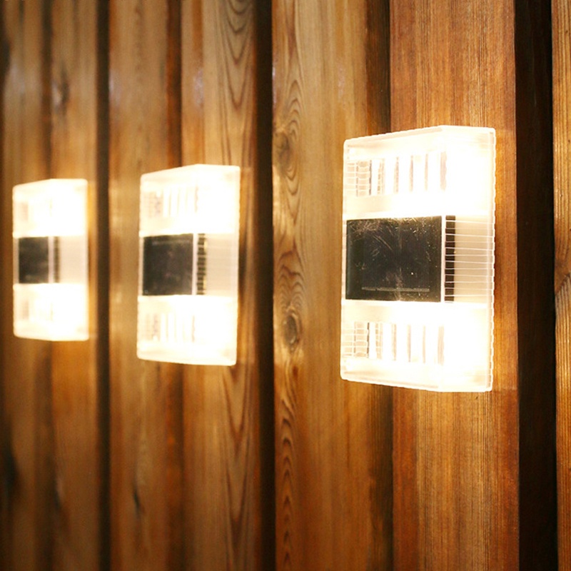 1 Đèn Led 6 Bóng Trong Suốt Gắn Tường Sử Dụng Năng Lượng Mặt Trời Chống Nước