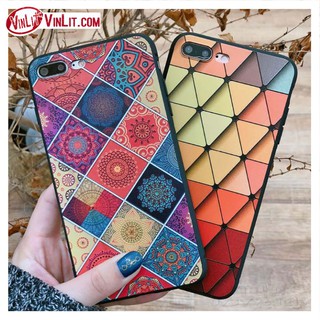 Ốp lưng Iphone Ốp lưng họa tiết thổ cẩm xinh xắn - in vân nổi 3D chất ốp tốt ip6/6s/6plus/7/8/7 8 plus/x IPP180411B10
