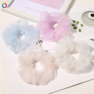 🎾Chun cột tóc Scrunchie voan bóng nhũ
