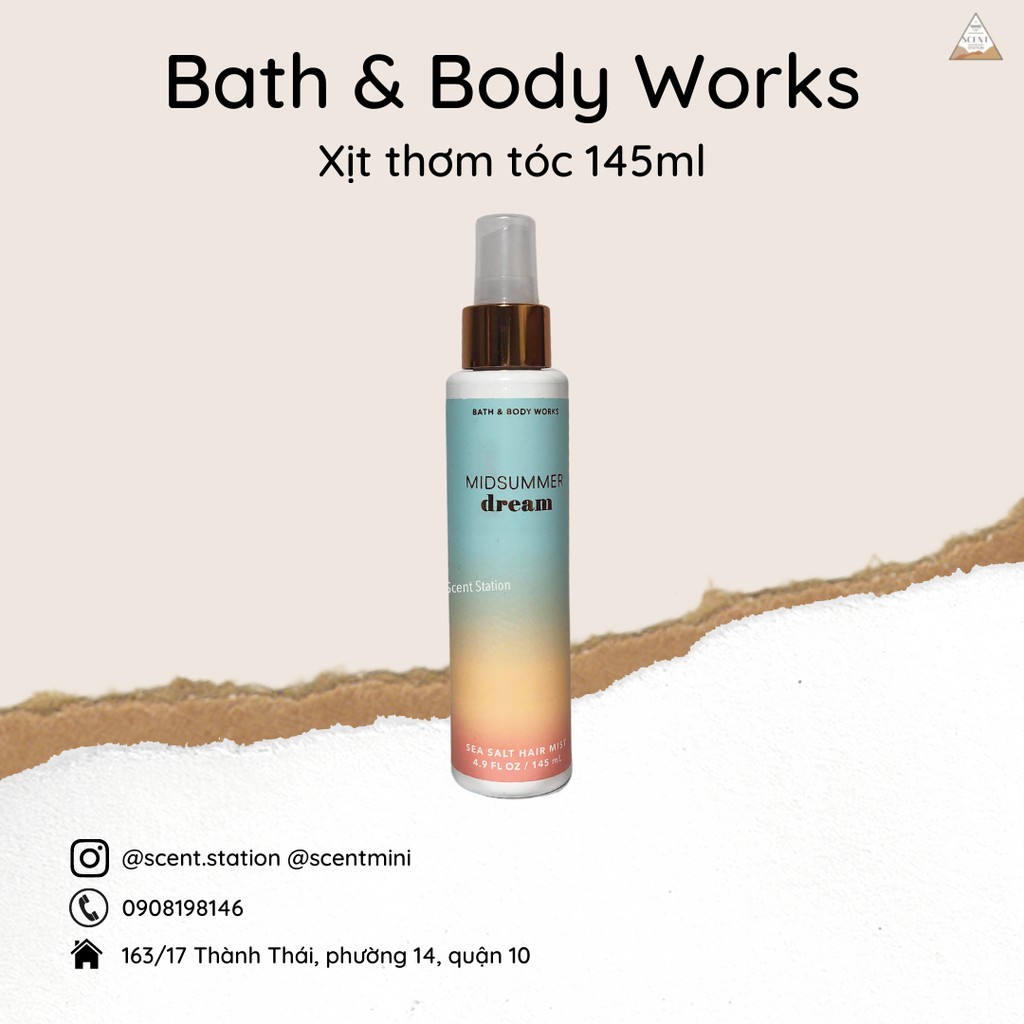 Xịt thơm tóc &amp; cơ thể Hair &amp; Body mist The Body Shop 150ml - Bath &amp; Body Works 146ml