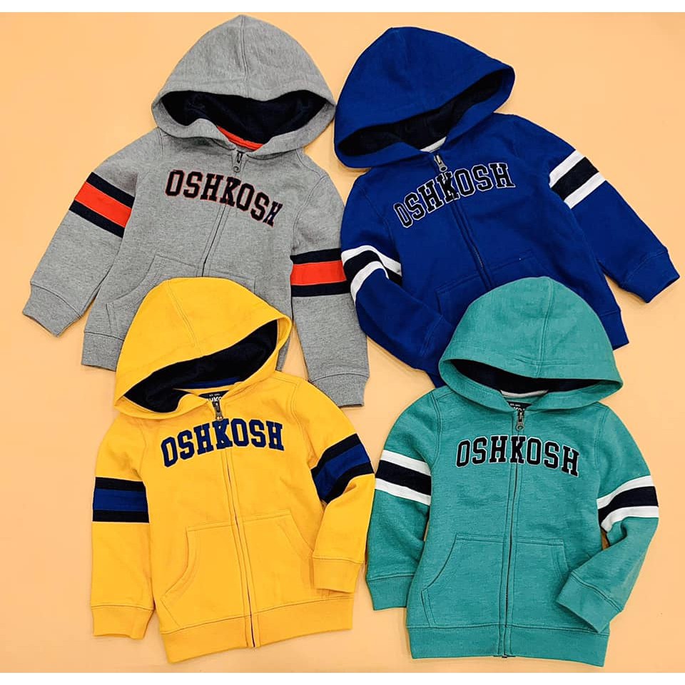 Aó khoác nỉ kéo khóa có mũ bé trai Oshkosh việt nam xuất khẩu dư xin size 4-14 tuổi giao màu ngẫu nhiên
