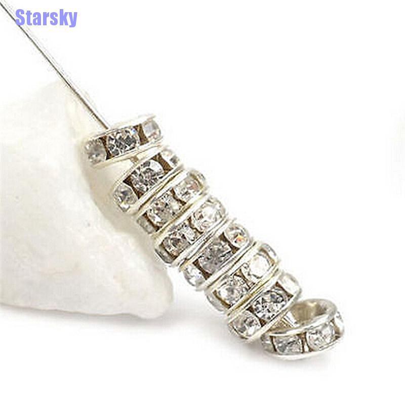 Bộ 100 Hạt Pha Lê 8mm Màu Vàng / Bạc Dùng Làm Đồ Thủ Công