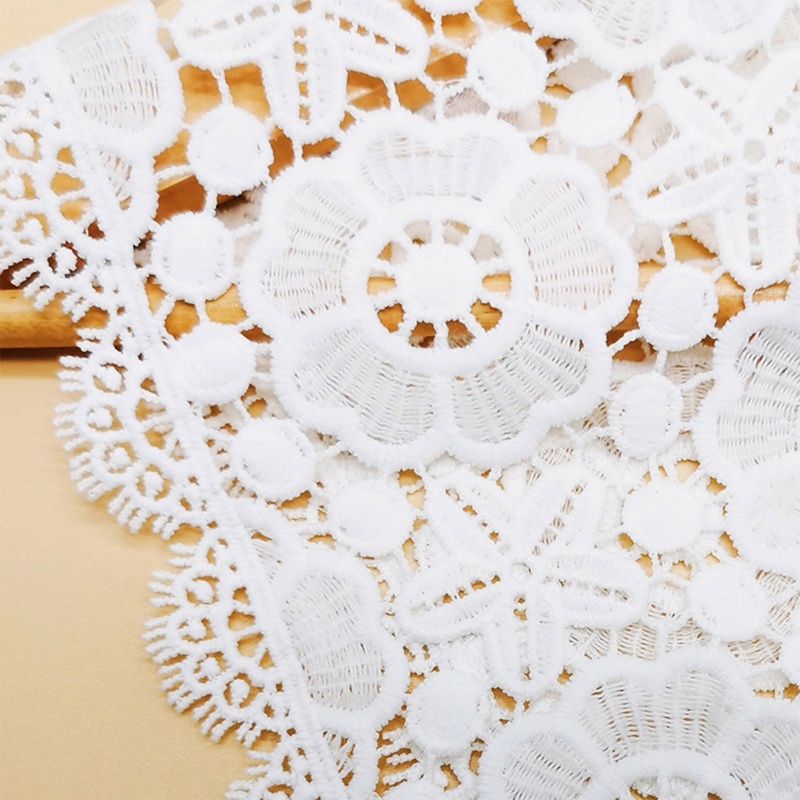 Yoioi Khăn Choàng Cổ Giả Sợi Sữa Thêu Họa Tiết Hoa Rỗng Cho Nữ