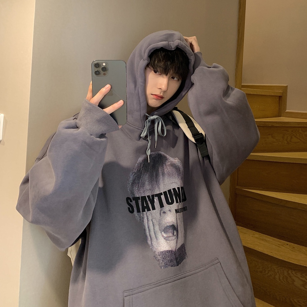 Áo hoodie dáng dài thời trang Hàn Quốc cho nam