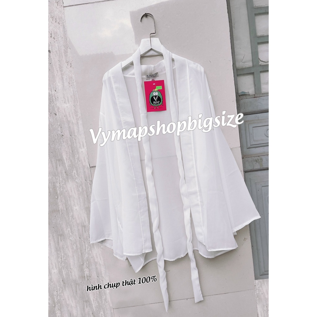 Áo choàng kimono BIGSIZE vải chiffon 4 màu cho nàng đi biển