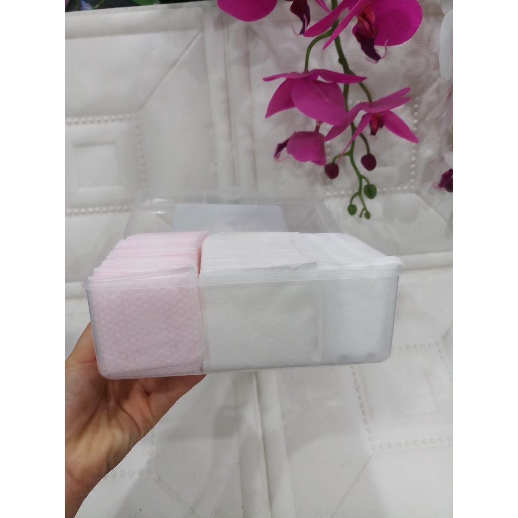 Hộp bông tẩy trang 320 miếng, 3in1 100%cotton siêu mềm mịn siêu sịn sò