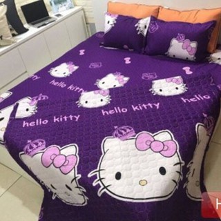 Bộ ga gối poly Hello kitty cầu vồng (KHÔNG CÓ VỎ GỐI NẰM)