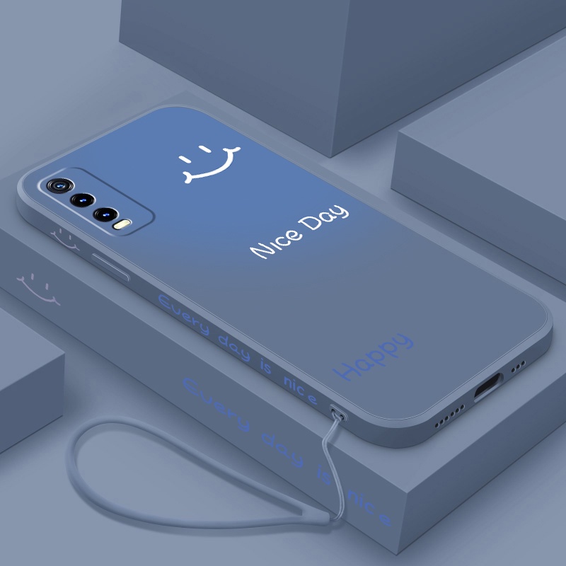 Ốp Điện Thoại silicone Mềm Siêu Mỏng Màu Tương Phản In Hình Mặt Cười Cho Vivo y20 y20s y20i y12s y12a y30 y31