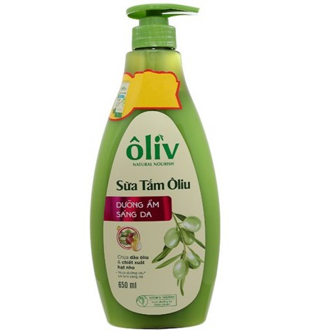 Sữa Tắm Dưỡng Ẩm Sáng Da Oliu Purite by Provence Olive Shower Cream 650ml