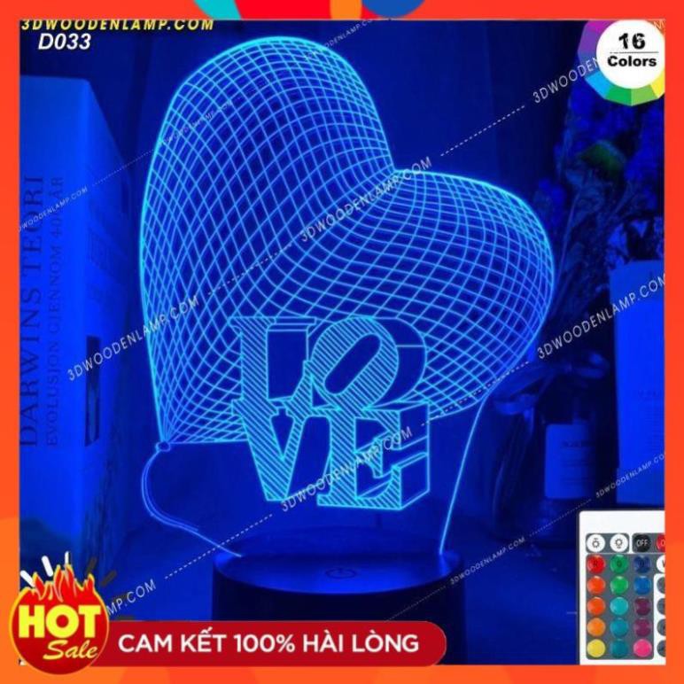 [SHOP UY TÍN] [HÀNG ĐỘC] Đèn led 3D hình trái tim 16 màu - Khắc hình chân dung - Quà tặng tình yêu