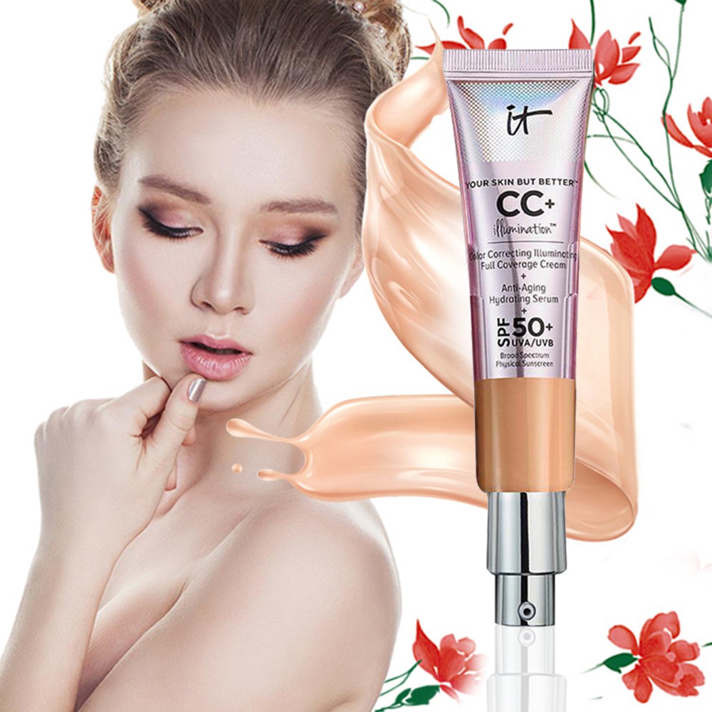 【Ready Stock】 32mL High light CC Cream SPF 50+ Makeup Face Base Liquid Foundation Make Up Moisturizing Whitening Cosmetics