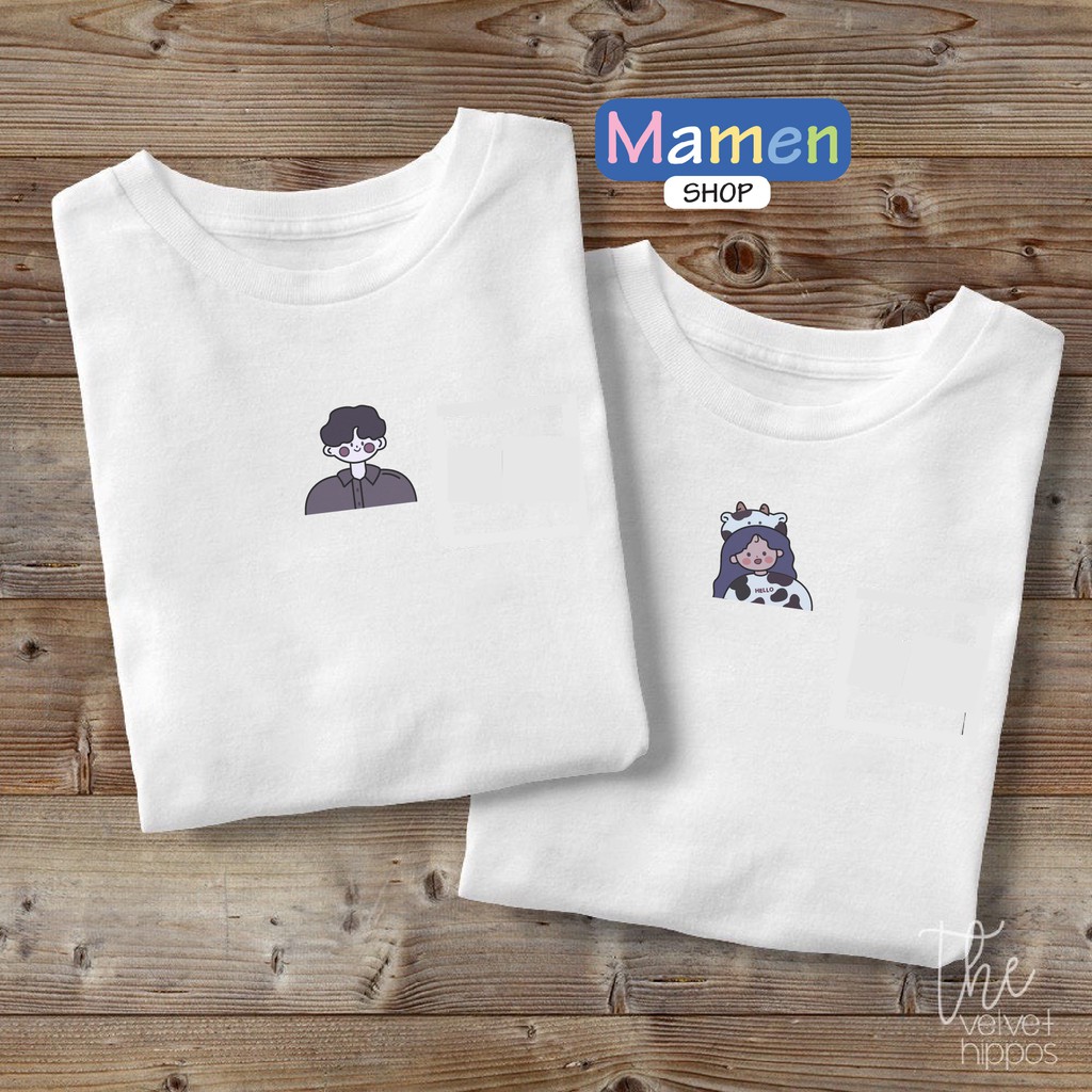Áo thun đôi form rộng Cặp đôi Meme kiểu Mamen Shop MA032, áo phông đôi oversize Unisex MA0032