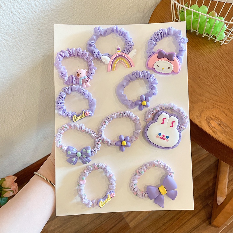 Bộ 5 Dây Buộc Tóc Cao Su Kiểu Hàn Quốc Dễ Thương Cho Bé|Dây Cột Tóc Cỡ Lớn Thiết Kế Dễ Thương Cho Nữ|Dây Buộc Tóc Đàn Hồi Tốt Không Đau Cho Bé