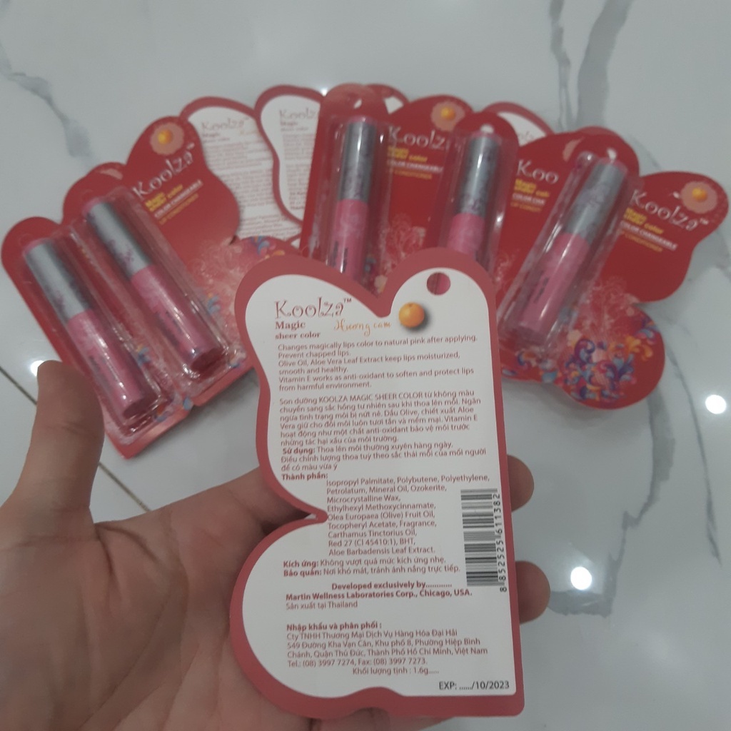 Son dưỡng có màu KOOLZARANGE dưỡng ẩm căng mọng mềm môi The Feeling Of Heart Moisturizing Light Lip Balm dầu dừa(QUÀ TẾT