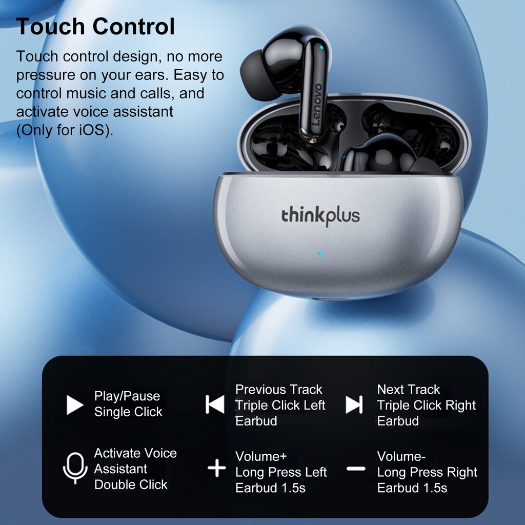 LENOVO Tai Nghe Nhét Trong Không Dây Bluetooth 5.3 TWS XT88 Có Micro Âm Thanh Stereo Sống Động