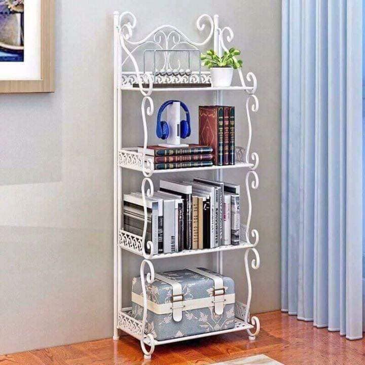 Kệ sắt 4 tầng phun sơn tĩnh điện，Có thể dùng cho, giá sách thư phòng, giá phòng khách, giá phòng bếp, giá phòn vệ sinhg