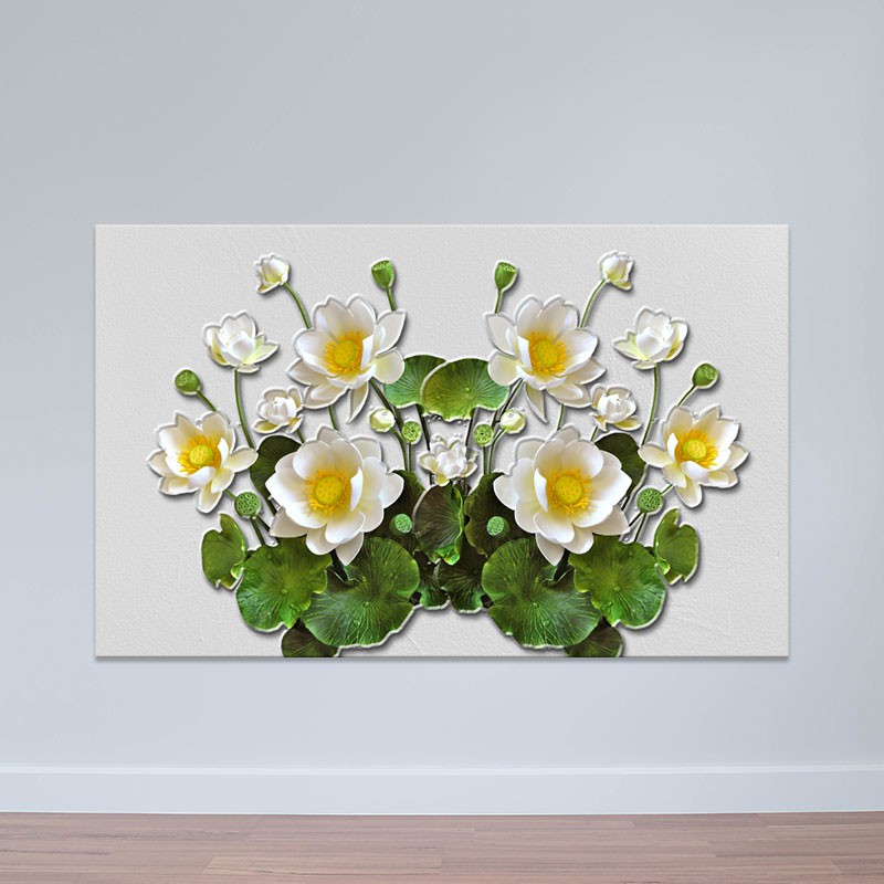 Tranh treo tường hoa lá “Hoa sen Nhật” T4117