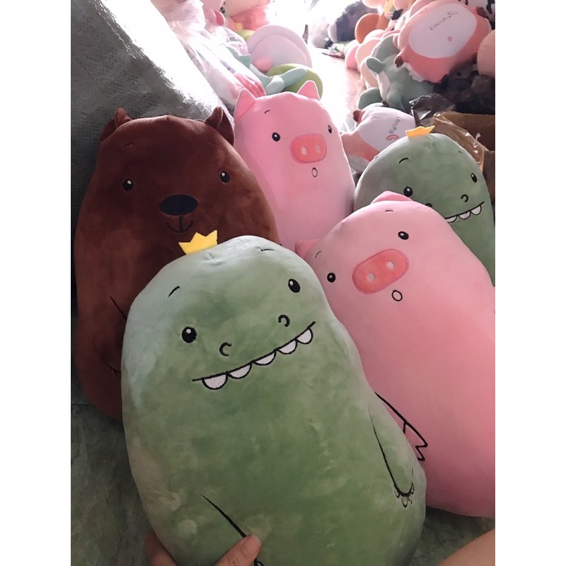 Gấu bông Animal size 50cm béo ú cute, Gối ôm vải miniso có dây kéo, Xưởng Sỉ Gấu ...