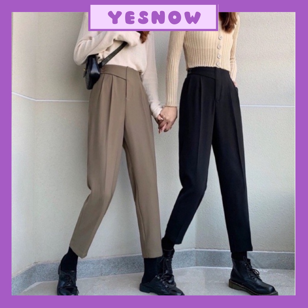 Quần baggy nữ vạt khuy lệch bên hông siêu hot- quần baggy vạt lệch