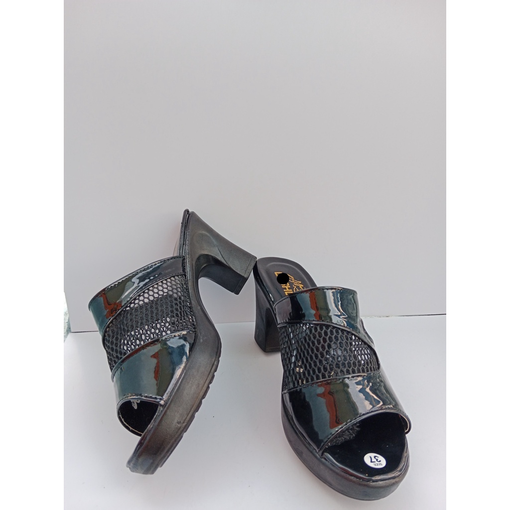 Dép nữ cao gót ĐẸP mẫu lưới gót vuông 7 phân chắc chắn, Thời Trang hè KH-07