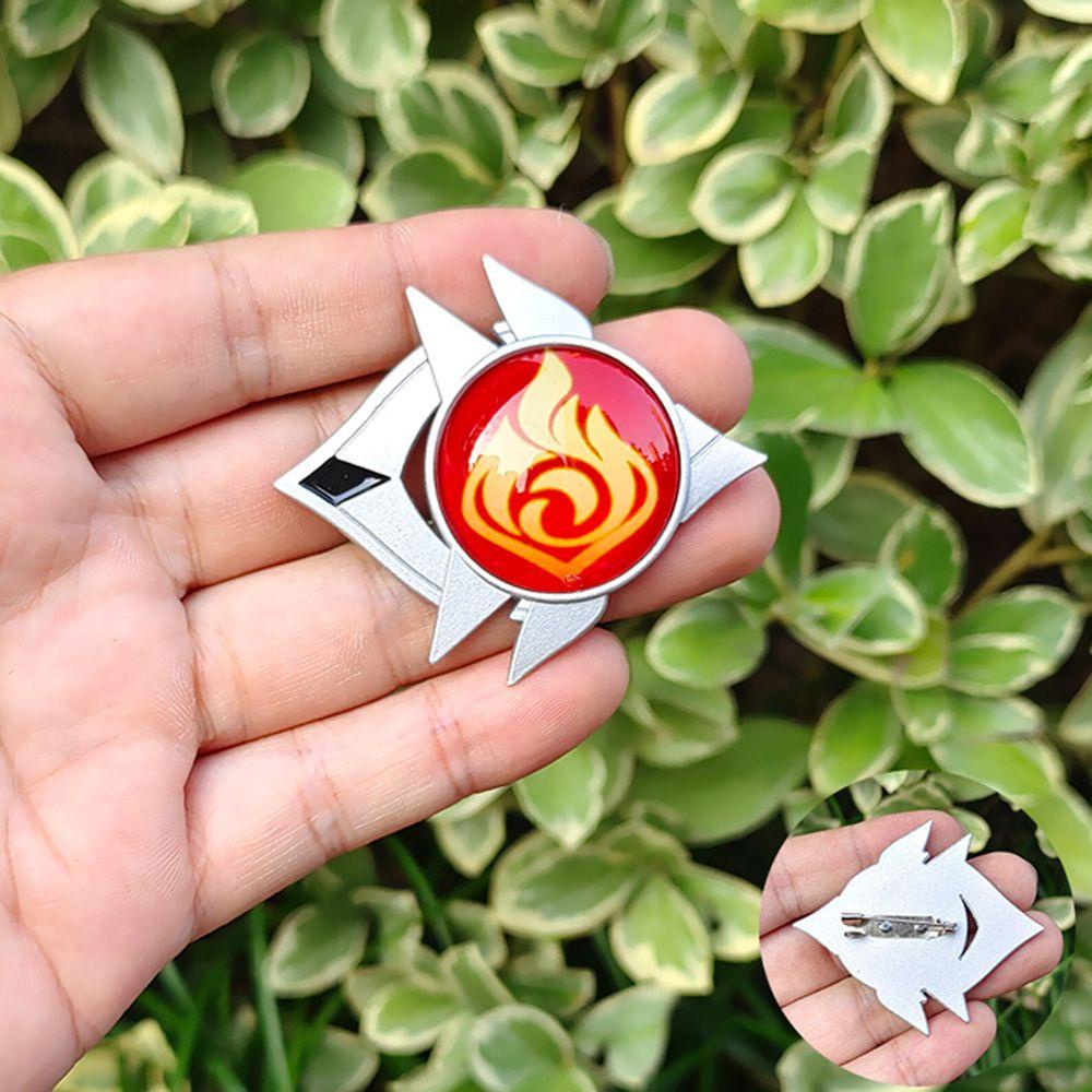 Qqmall Ghim Cài Áo Bằng Hợp Kim Hình Anime Mắt Thần 7 Element Weapons Game Genshin Vision Lnazuma Thời Trang