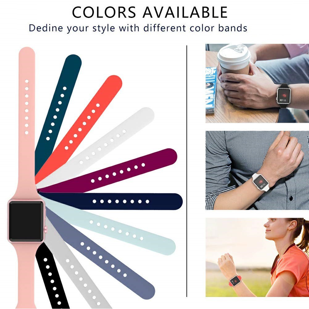 Dây Đeo Silicone Mỏng Cho Đồng Hồ Thông Minh Apple Watch 45mm 41mm 44mm 40mm 42mm series 5 4 SE 6 7