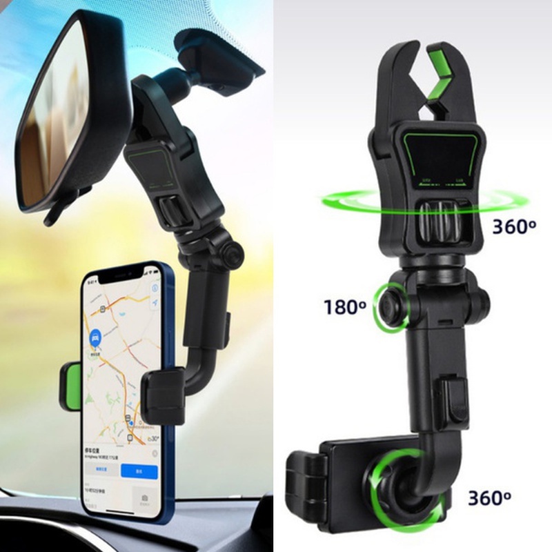 Giá Đỡ Điện Thoại Gắn Gương Chiếu Hậu Xe Hơi Tiện Dụng