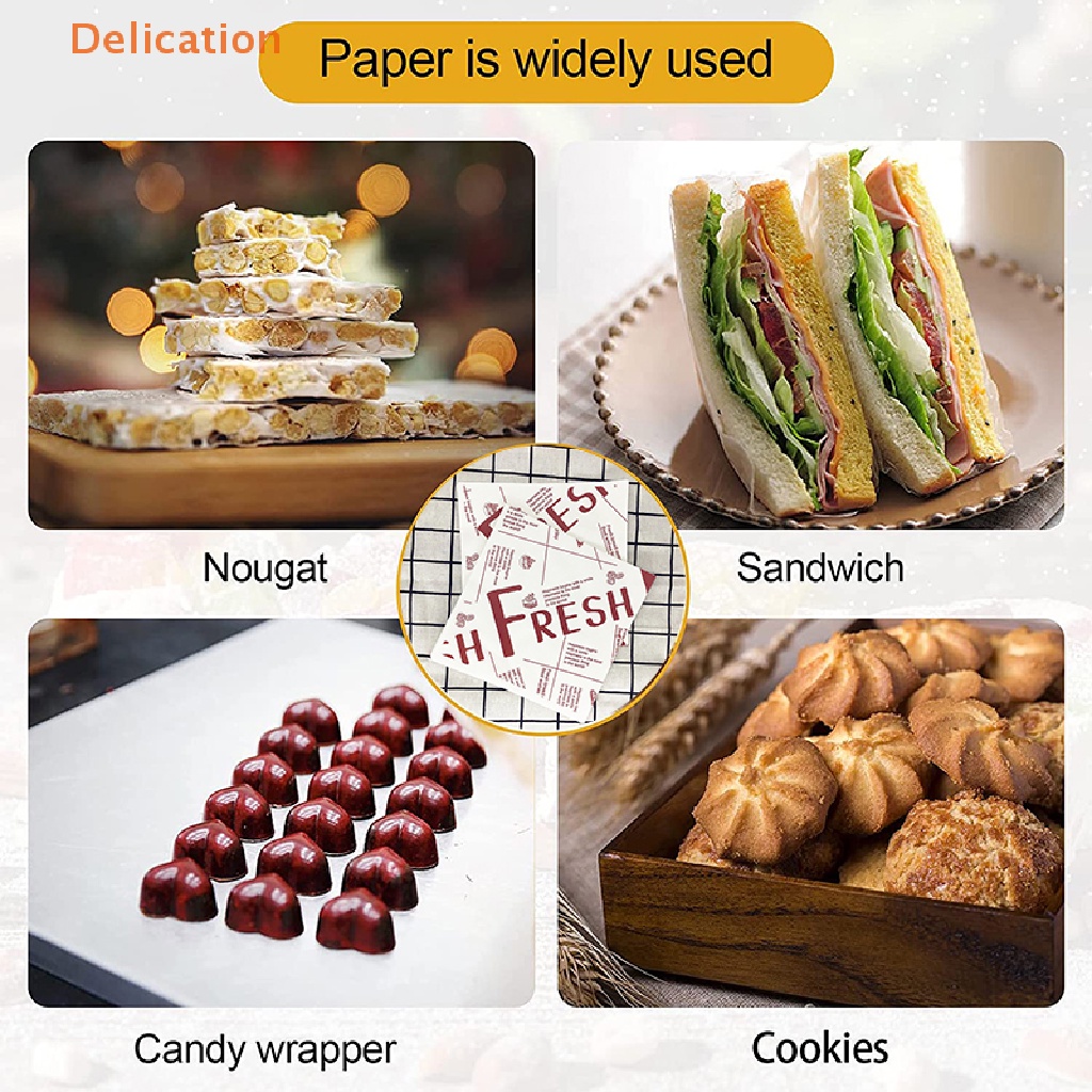 Set 50 Giấy Gói Bánh Chống Mỡ Tiện Lợi