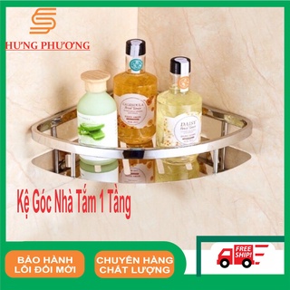 Kệ góc 1 tầng inox 304 giá để đồ phòng tắm, phòng bếp