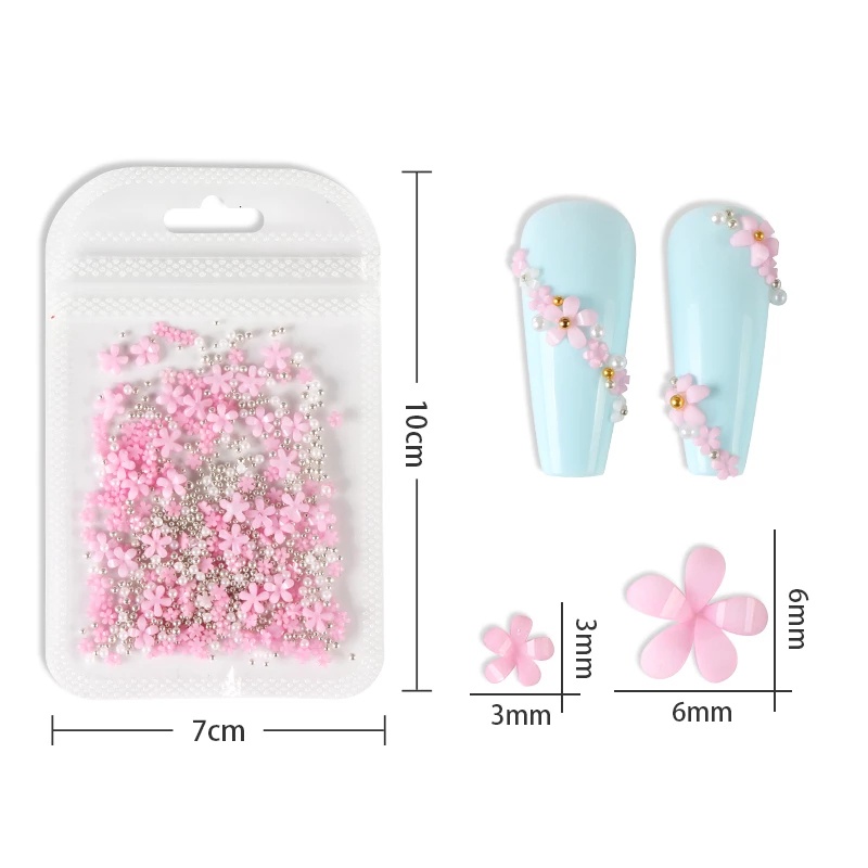 [Hàng mới về] Decal gel acrylic UV dán trang trí móng tay hình hoa bằng thép kích thước hỗn hợp DIY