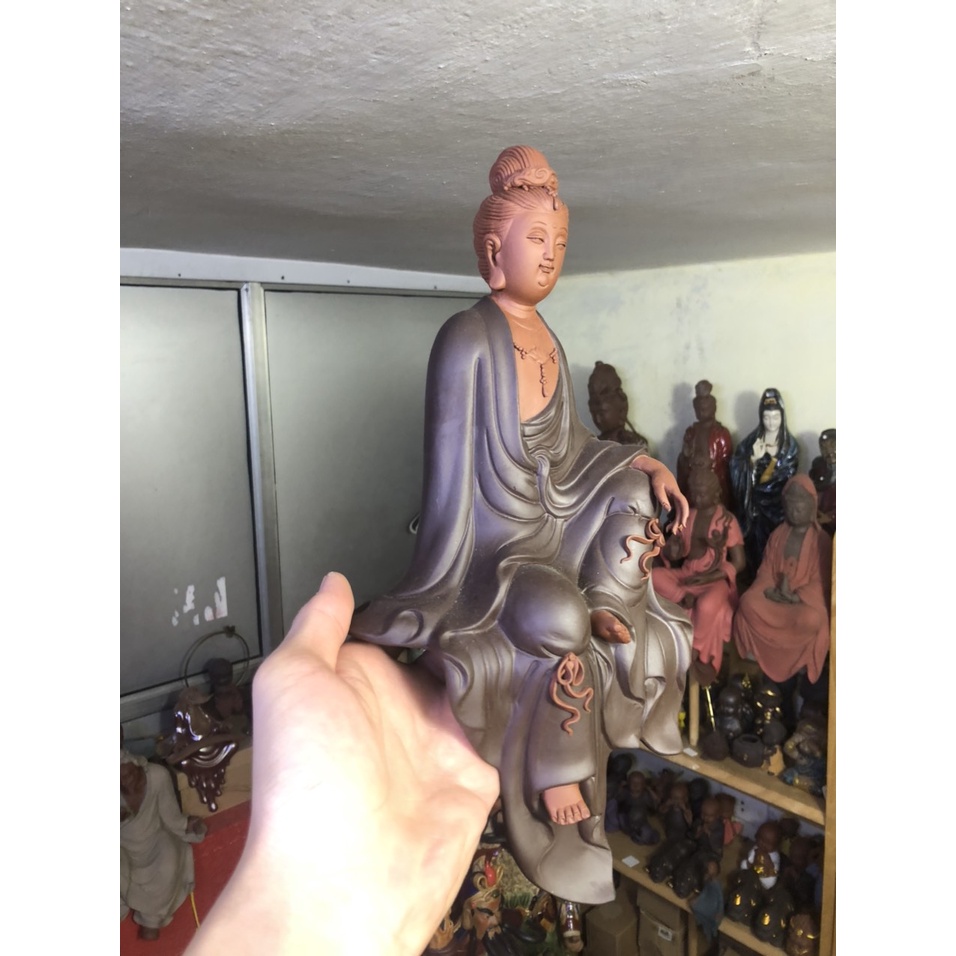 TƯỢNG QUAN THẾ ÂM BỒ TÁT GỐM TỬ SA CAO CẤP( KHÔNG KÈM KỆ)- TƯỢNG PHẬT TRANG TRÍ KHÔNG GIAN THANH TỊNH GIÁ SIÊU HẤP DẪN