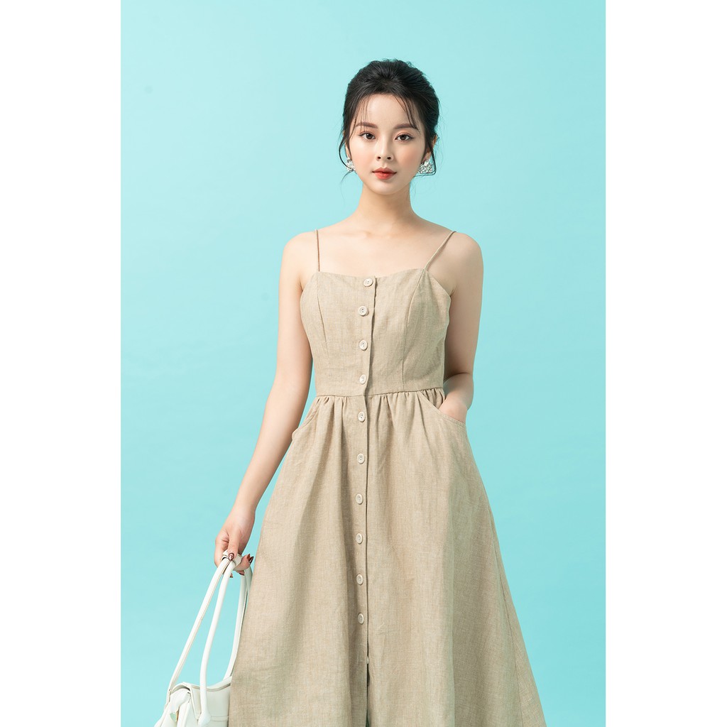 Đầm dài nẹp cúc thân trước 20AGAIN DDW1070 | BigBuy360 - bigbuy360.vn