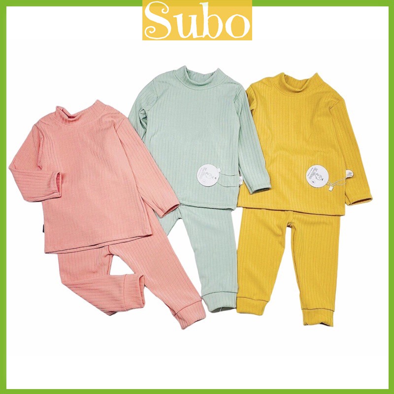 Bộ quần áo cho bé trai bé gái dài tay thu đông chất tăm đũa mềm mịn co giãn 4 chiều_ Bộ đồ cho bé từ 6- 16 kg
