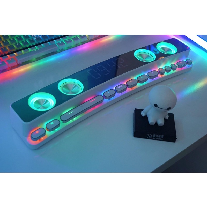 Loa Bluetooth LED RGB quang phổ 10 chế độ Led cao cấp - Tích hợp Đồng hồ + Nhiệt độ, Kết nối PC, TV - Soaiy SH39 cao cấp