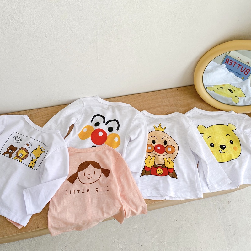Áo Khoác Cotton Mỏng Tay Dài In Họa Tiết Hoạt Hình Thời Trang Mùa Hè Cho Bé
