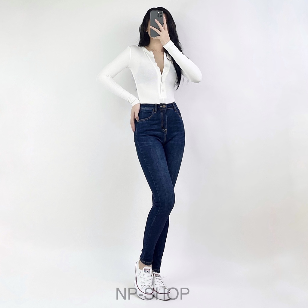 Quần jean nữ lưng cao NPSHOP skinny jeans siêu tôn dáng , quần bò nữ cao cấp dáng ôm basic NPQUAN032