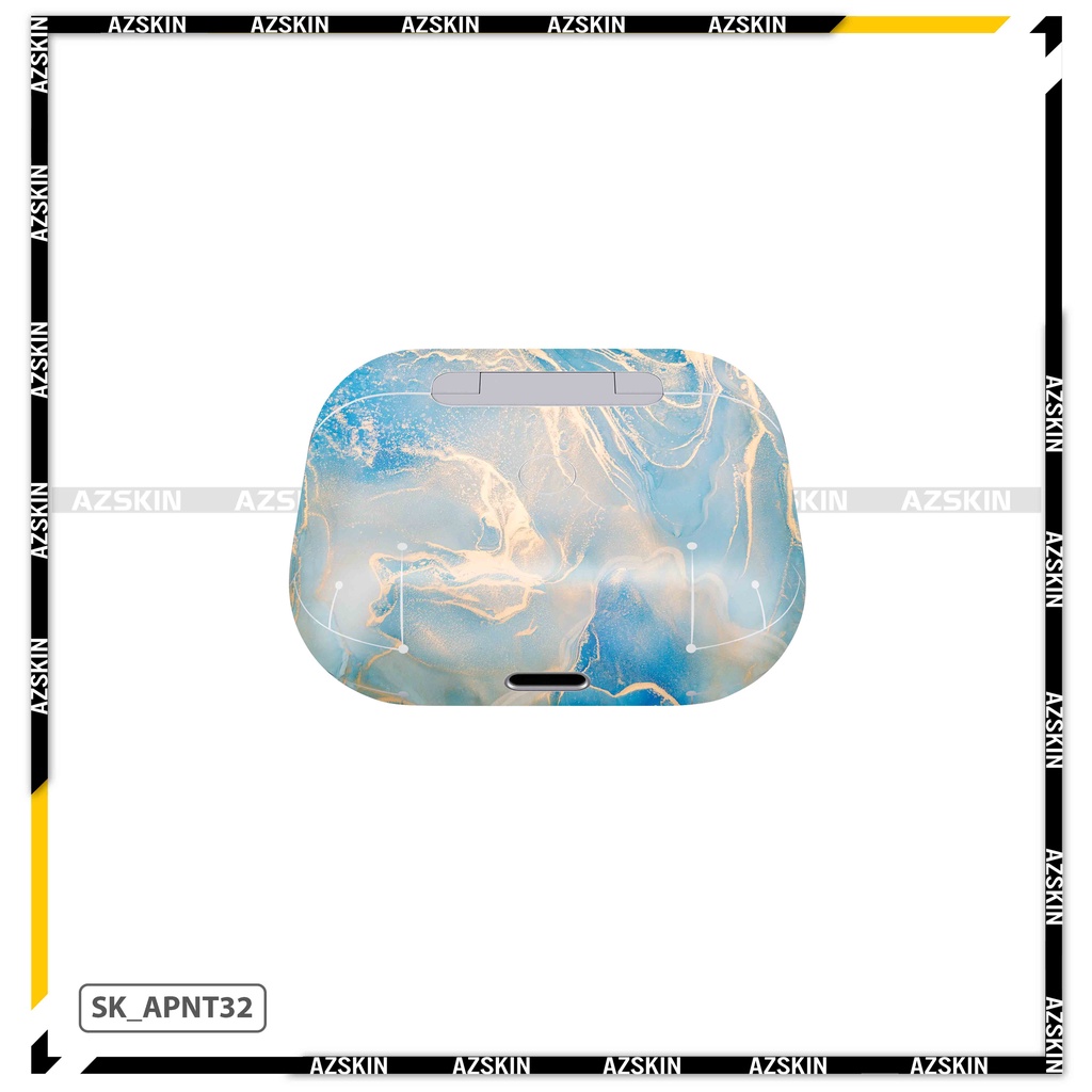 Miếng Dán Skin Airpods 1/2/3/Pro 2 Hình Vân Đá Xanh |SK_APNT32| Chất Liệu Nhập Khẩu, Chống Nước, Bền Màu, Khuôn Cắt Sẵn