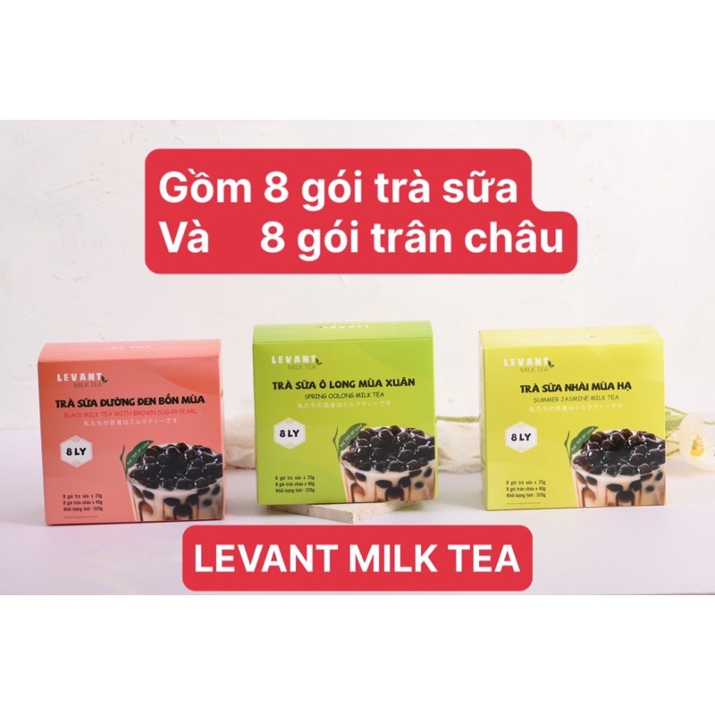 TRÀ SỮA HÒA TAN LEVANT MILK TEA CÁC VỊ: TRÀ SỮA ĐƯỜNG ĐEN BỐN MÙA - NHÀI MÙA HẠ - Ô LONG MÙA XUÂN