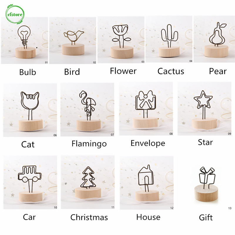 Kẹp Gỗ Giữ Giấy Ghi Chú Kiểu Dáng Cổ Điển