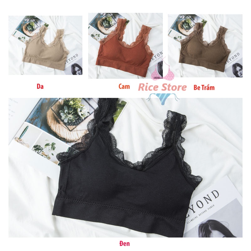 [Thanh Lý] Áo bra ren hoa 2 dây bản to không gọng nâng ngực KIMCHIBIKINI Áo ngực nữ cotton đệm vừa đẹp sexy AL001