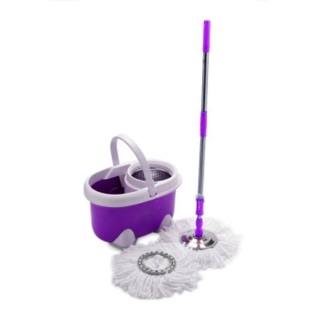 Bộ lau sàn 360 độ lồng inox 2 bông lau 