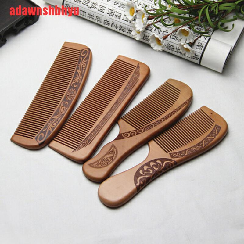 Lược Gỗ Đào Tự Nhiên Chống Tĩnh Điện Mát Xa Da Đầu